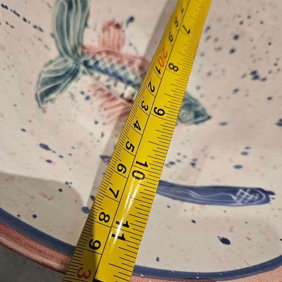 12" Glazed Pottery Bowl Fishy - Picture 3 of 6